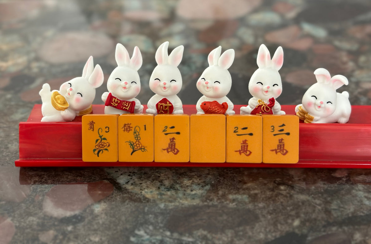 Year of the Rabbit Lucky Charm for your Rack or your Bag Modern Mahjong