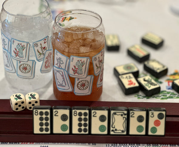 Mahjong Tile, Drink in Style Cups - Recycled Plastic Drinkware Set of Eight (Mah Jongg)