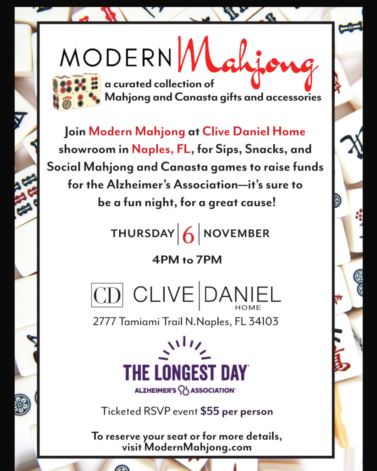 Naples: Mah Jongg: Modern Mahjong x Clive Daniel Home: A Great Game Night is in Store! November 6, 2025