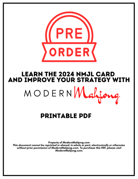 Printable PDF Learn the 2024 National Mah Jongg League Card  _ CARD MUST BE PURCHASED SEPARATELY, THIS IS NOT THE CARD