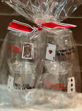 Canasta Themed Set of Four Tile Stemless Wine Glasses - Recycled Plastic Drinkware