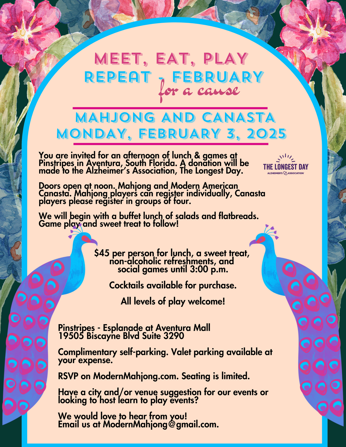 February 3, 2025: Meet Eat Play Repeat at Pinstripes (Esplanade at Aventura Mall)