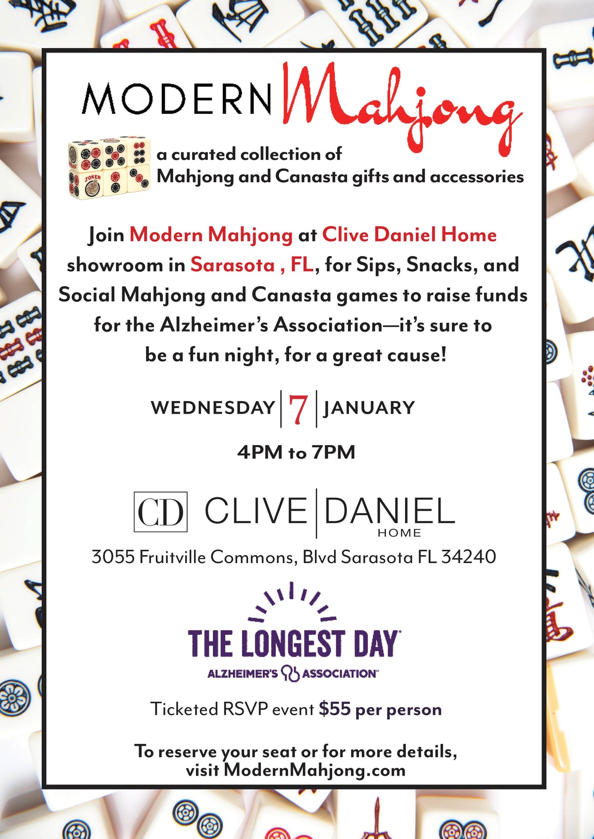 Sarasota: Mah Jongg: Modern Mahjong x Clive Daniel Home: A Great Game Night is in Store!