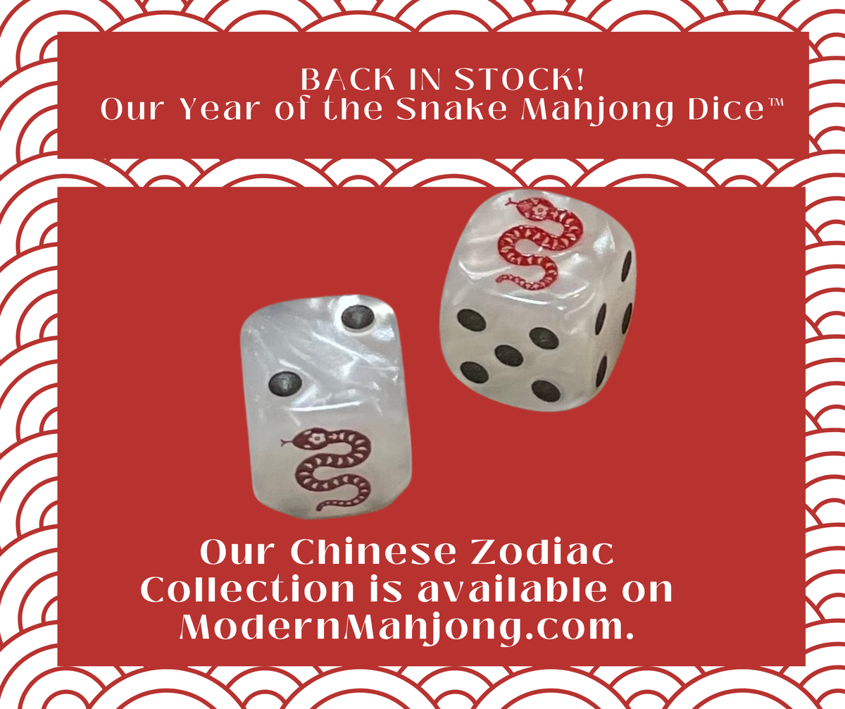 Year of the Snake Mahjong Dice™  - one pair of Snake 16 mm dice