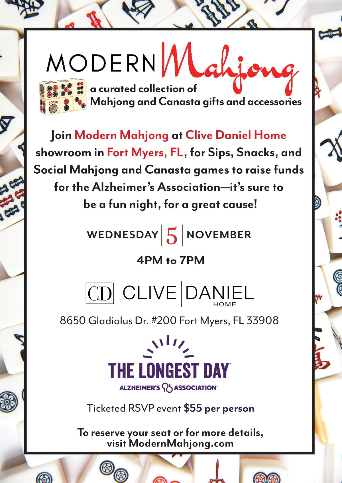 Fort Myers: Modern Mahjong x Clive Daniel Home: A Great Game Night is in Store! November 5, 2025