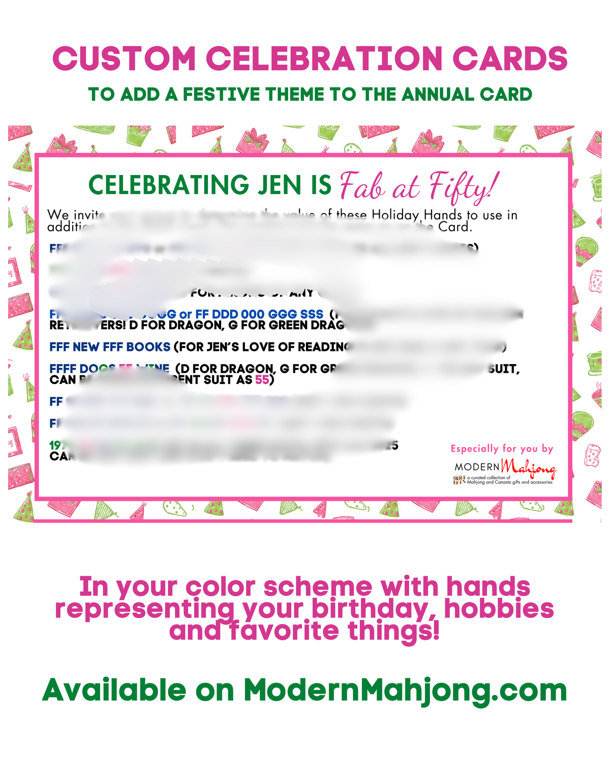 Custom Celebration Hands to Add a Festive Theme to the Annual Card