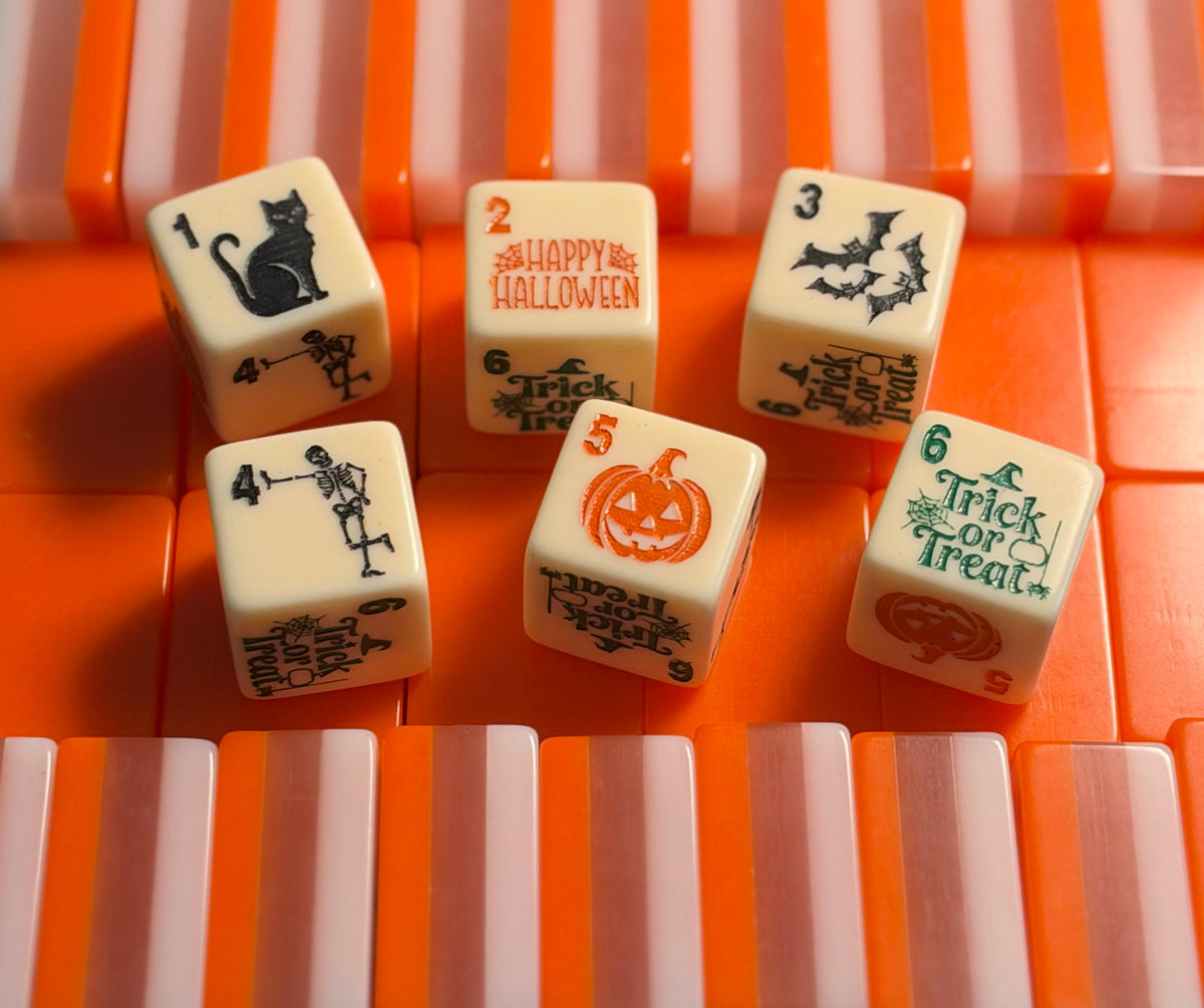 Trick or Treat - our IVORY Halloween Mahjong Dice™ Holiday Collection