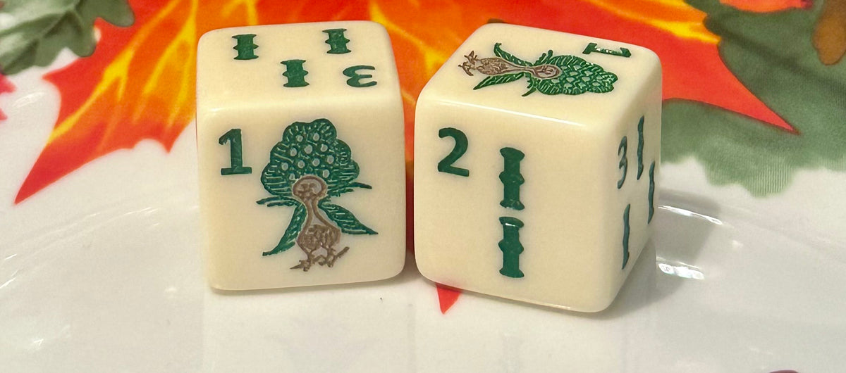 Thankful "Turkey" Peacock- our Thanksgiving Mahjong Dice™ Holiday Collection