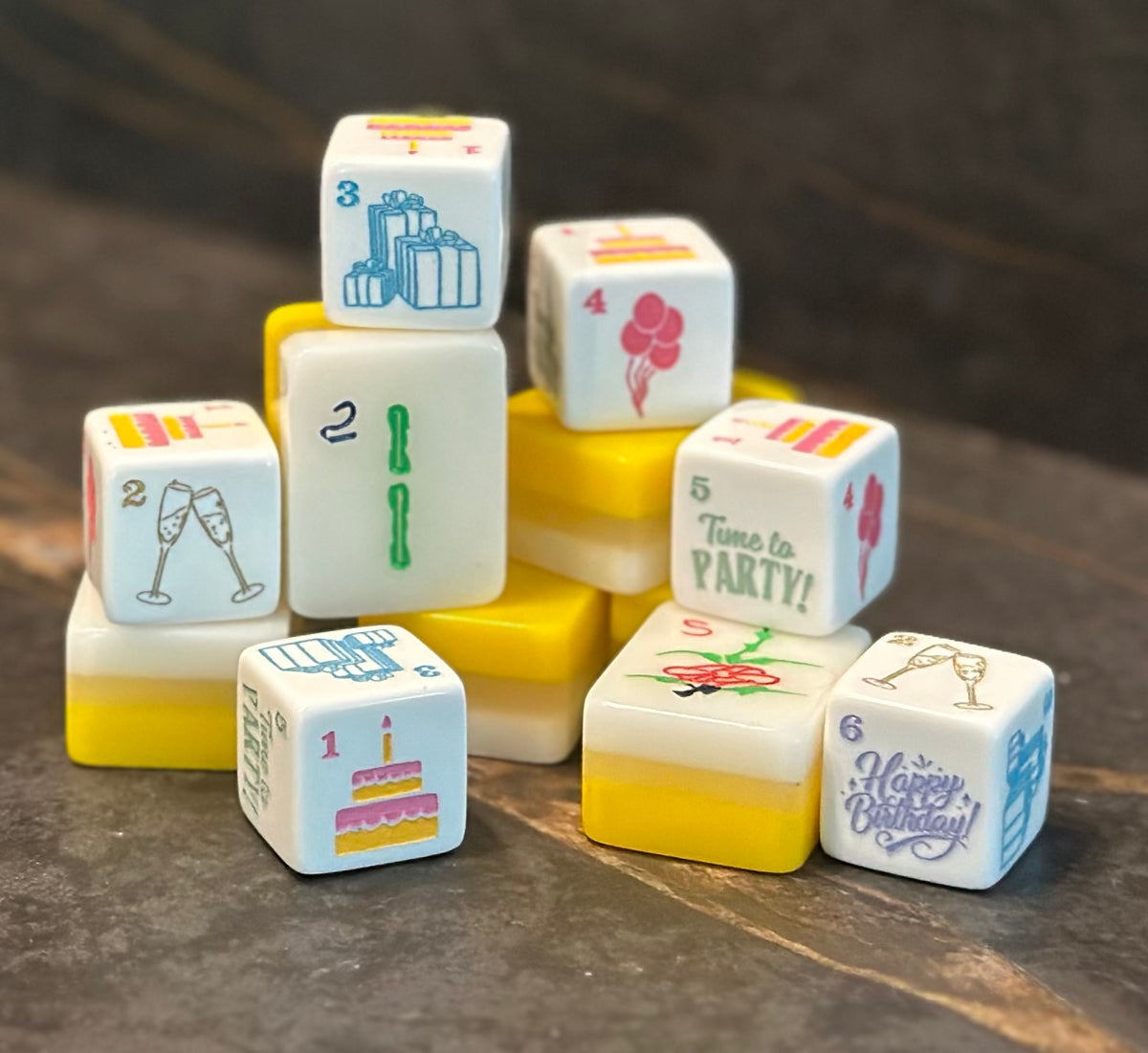 PRE-ORDER - Happy Birthday! Time to Party Mahjong Dice™ Holiday Collection