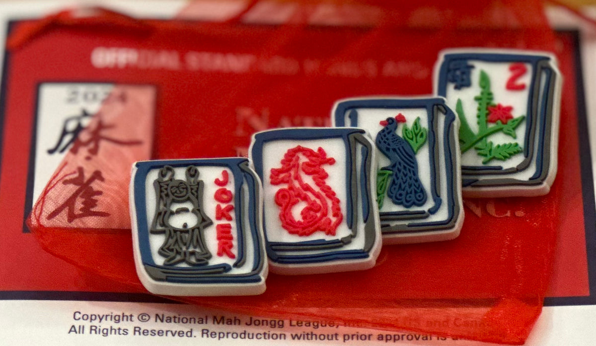 Modern Mahjong Accessory Charms (for Crocs, Bogg Bags, Shoes, Jackets/Sweaters and more)  - Set of 4