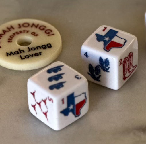 Texas Edition: Wish You Were Here (Or I was There) Mahjong Dice™ - Red, White, and Blue