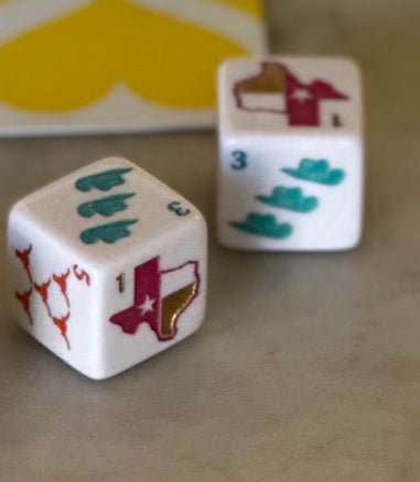 Texas Edition: Wish You Were Here (Or I was There) Mahjong Dice™ - Pops of Color!