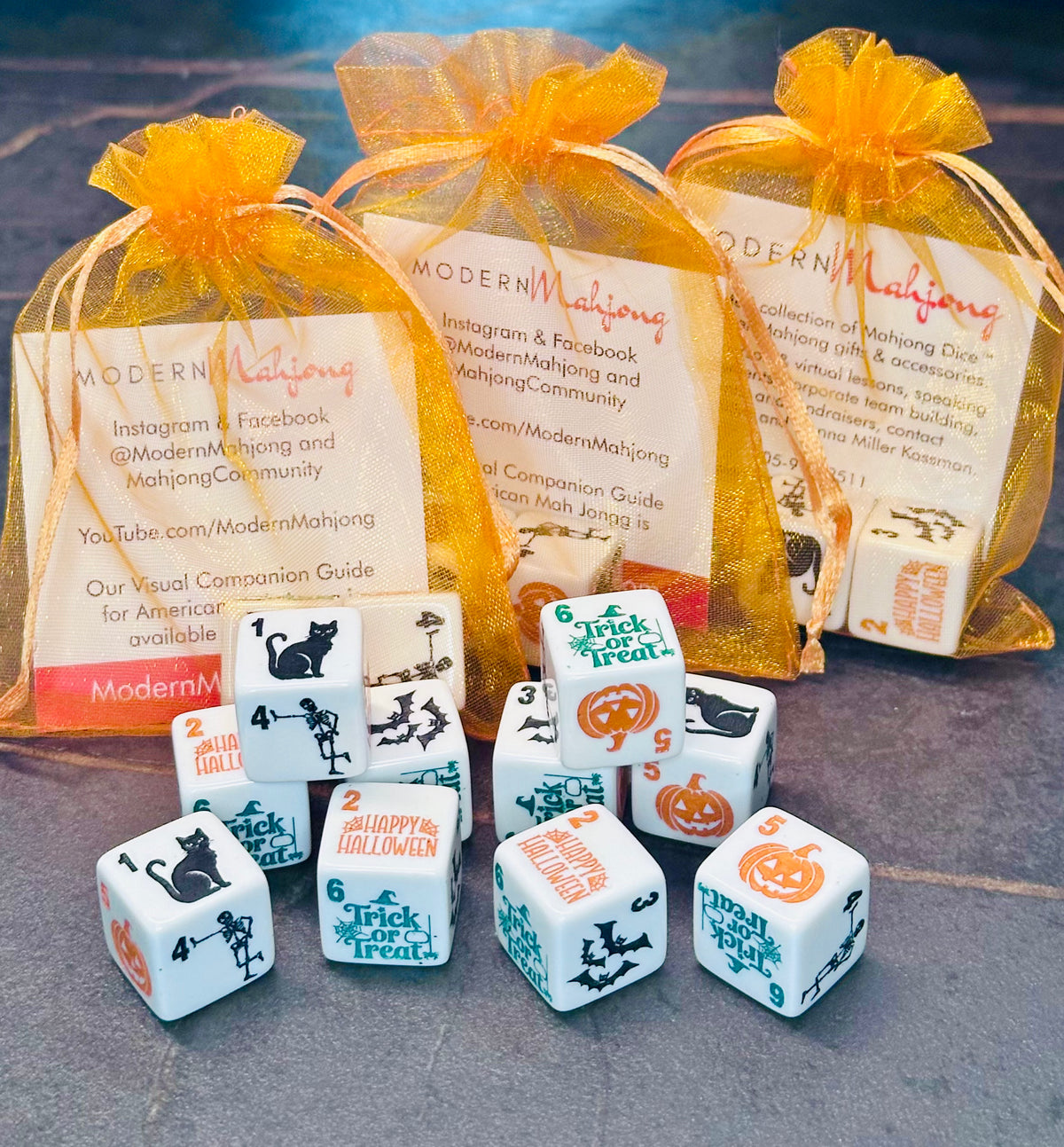 Trick or Treat in White - Our Halloween Mahjong Dice™ Holiday Collection