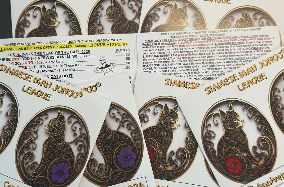 Now in Stock! 2026 (9th Annual) Siamese Mah Jongg® Card (sold individually, great to buy a pair or set of four)