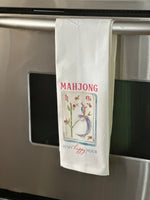 Mahjong Is My Happy Hour Handpainted Design Kitchen Towel