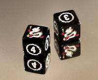2024 - Year of the Dragon Mahjong Dice™  - White Dragon - one pair of 19 mm black dice