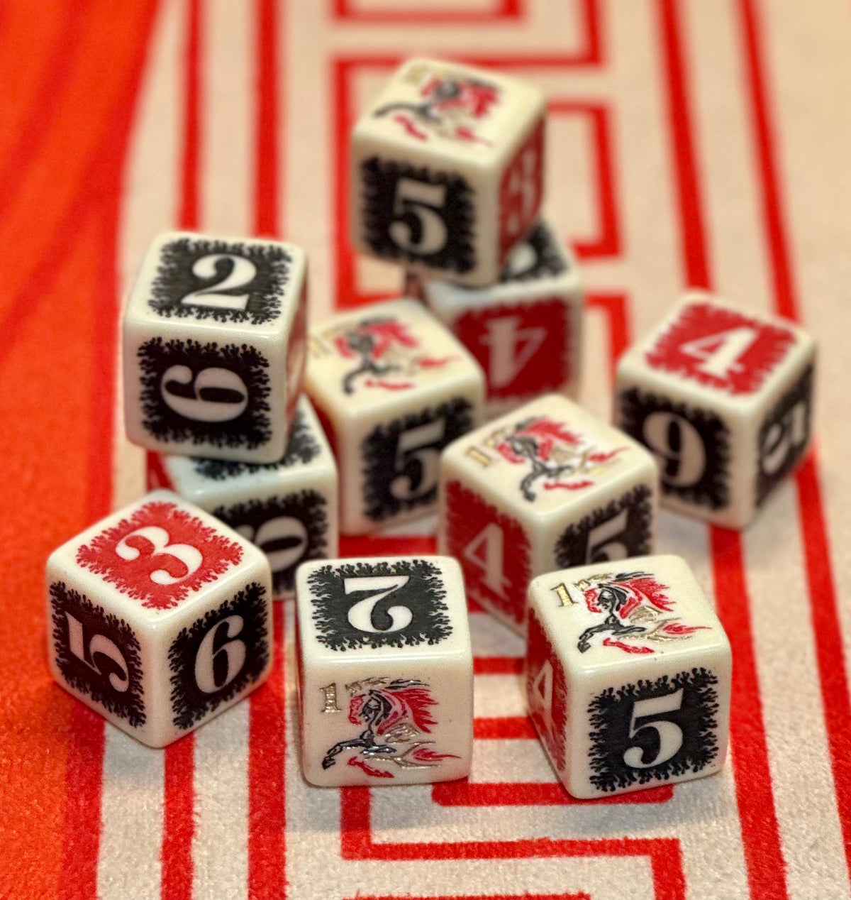 Deluxe Year of the Fire Horse 2026 Mahjong Dice™  -  one pair of 19 mm ivory color dice