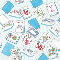 Cocktail Napkins - Decorative Set of 20 Mahjong Design Napkins (coordinating placemats available)