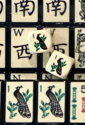 Reserved - Limited Edition Replica Black Enrobed Mahjong Set (152 tiles) and Mahjong Dice™