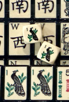 Limited Edition Replica Black Enrobed Mahjong Set (160 tiles) and Mahjong Dice™ and Racks Bundle