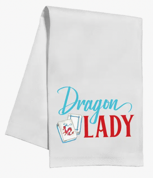 Dragon Lady Handpainted Design Kitchen Towel