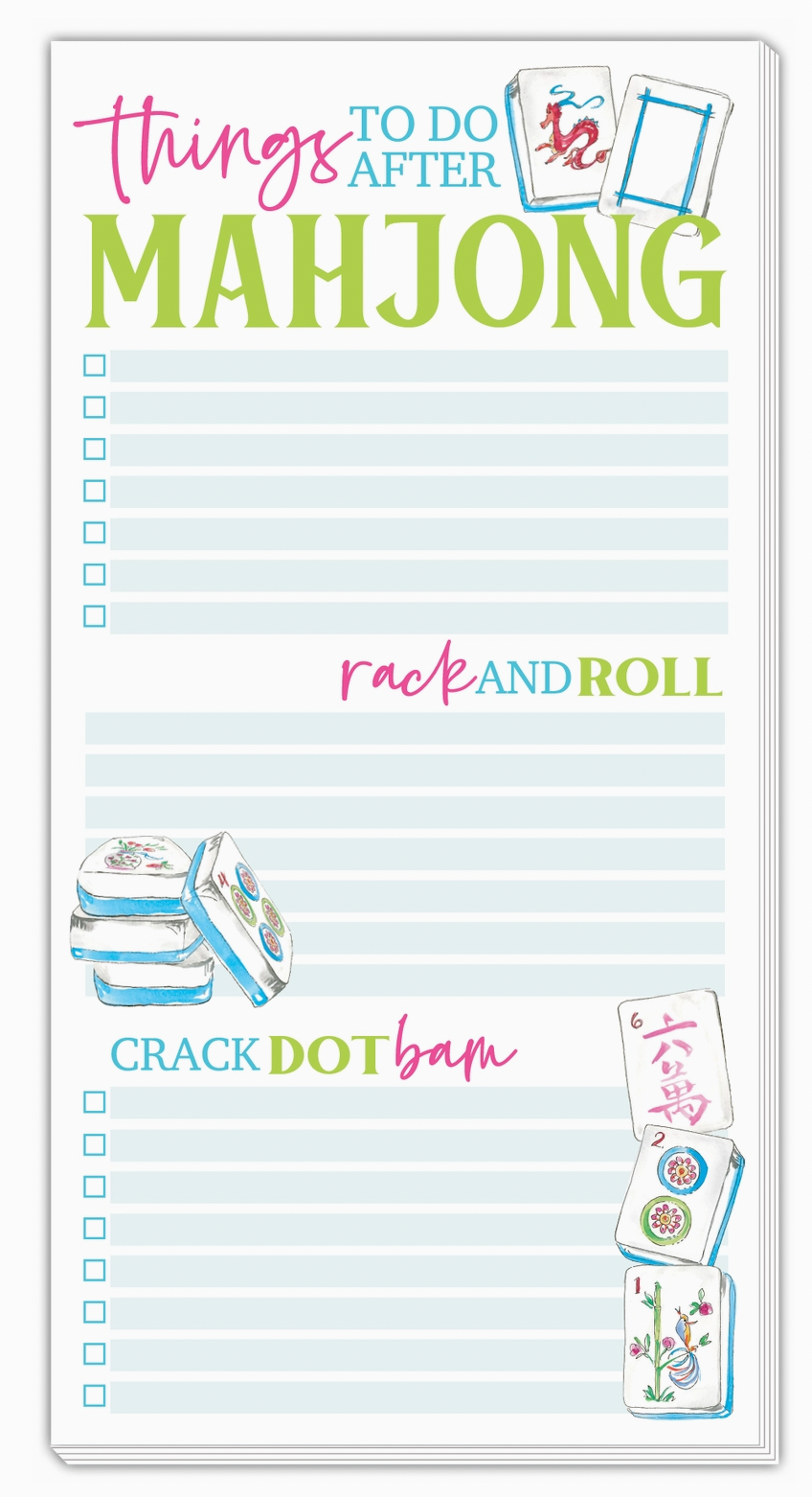 Long List Pad Mahjong - Things to Do After Mahjong Handpainted Tile Design Long List (Notepad)