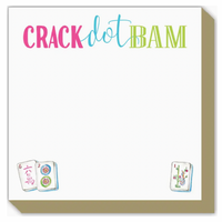 Mahjong - Crack, Dot, Bam Luxe Handpainted Tile Design Square Note Pad (Notepad)