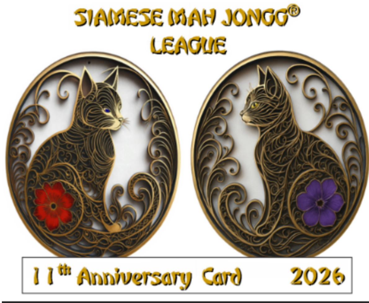 Now in Stock! 2026 (9th Annual) Siamese Mah Jongg® Card (sold individually, great to buy a pair or set of four)
