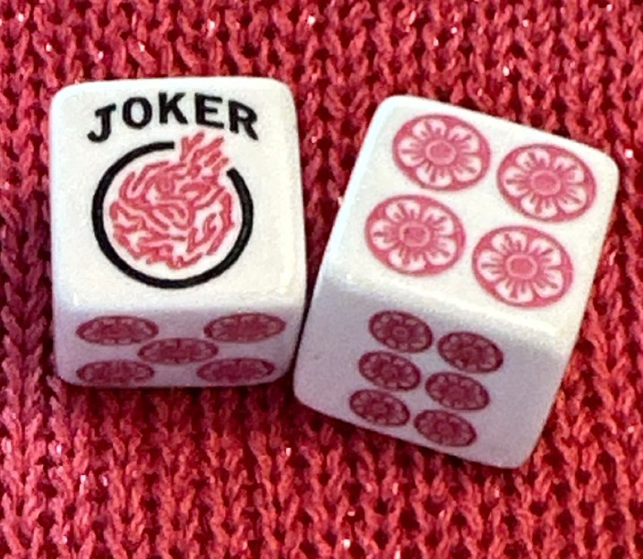 So Pretty in Pink - one pair of white 19mm dice with light and dark pink