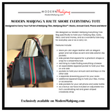 Modern Mahjong x Haute Shore Everything Tote - Designed to Carry Your Mahjong Tiles, Mahjong Dice™, Racks, NMJL card, Money and More!