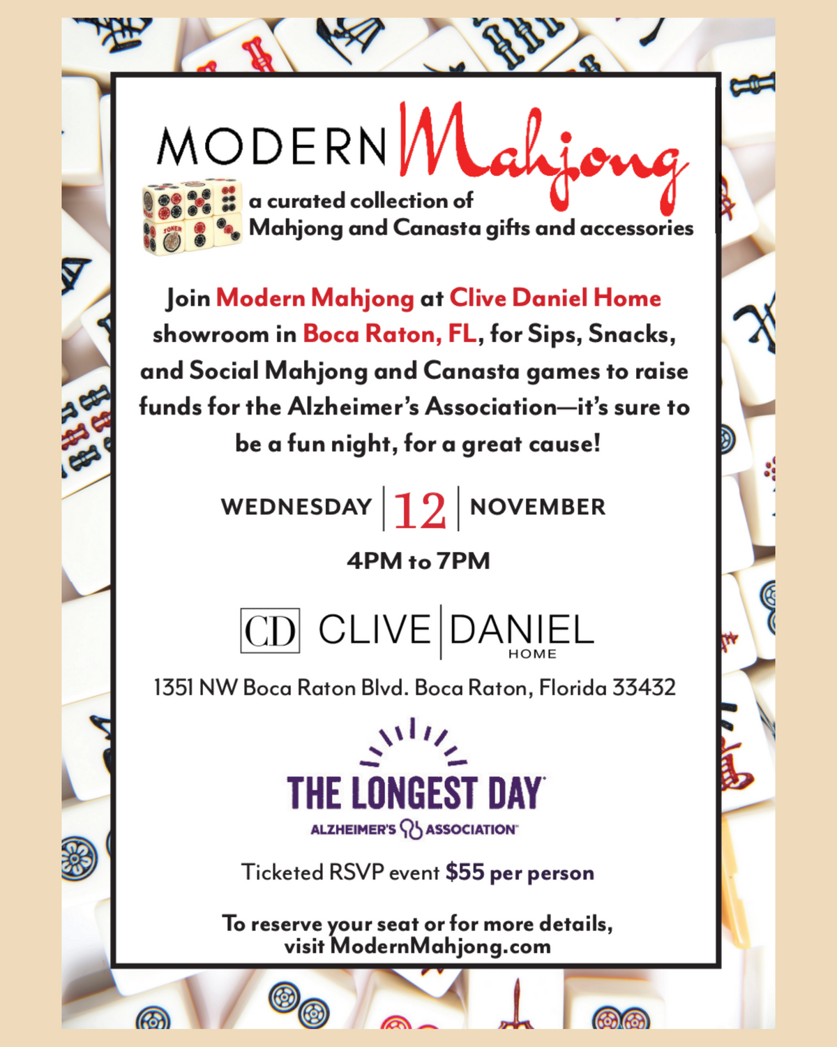 Boca Raton, FL: Mah Jongg: Modern Mahjong x Clive Daniel Home: A Great Game Night is in Store
