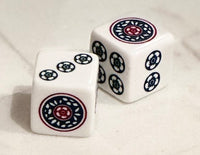 Classic Floral Sequel - Jokerless Mahjong Dice™ with Navy, Hunter Green and Burgundy Floral Dot Design