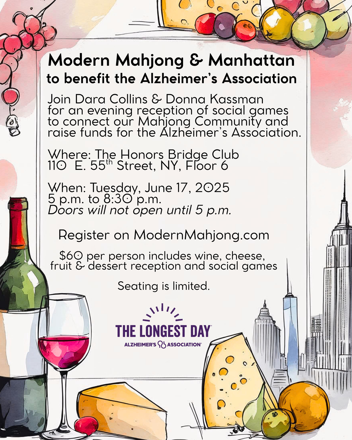 Modern Mahjong and Manhattan! Reception and Social Games to benefit the Alzheimer's Association