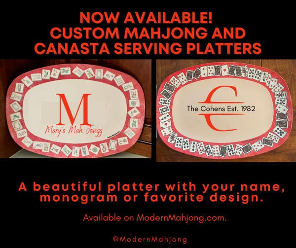 Custom Mah Jongg or Canasta Serving Platter by Modern Mahjong