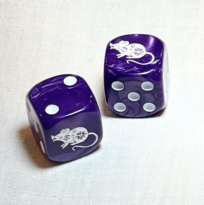 Year of the Rat Mahjong Dice™  - one pair of Rat 16 mm dice