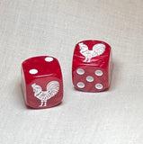Year of the Rooster Mahjong Dice™  - one pair of Rooster 16 mm dice