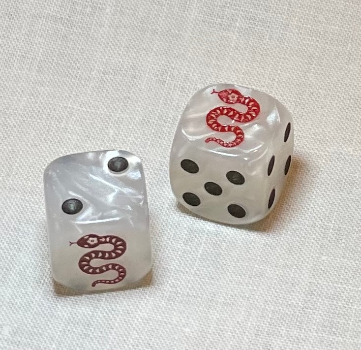 Year of the Snake Mahjong Dice™  - one pair of Snake 16 mm dice