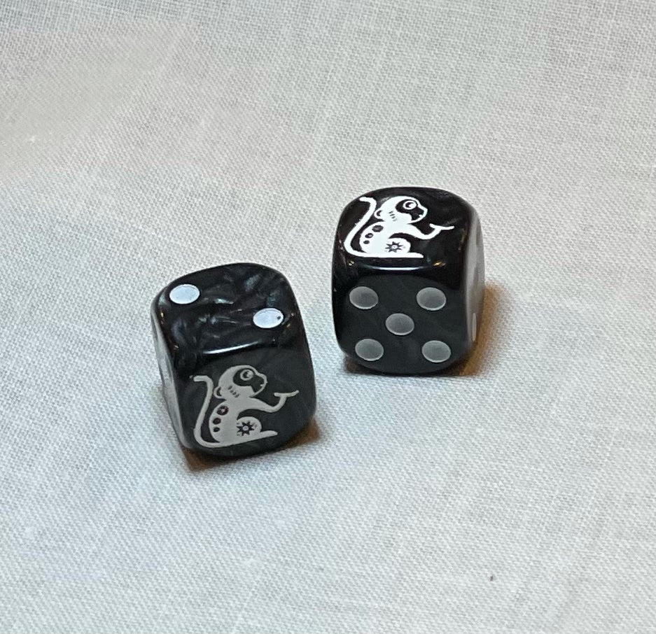 Year of the Monkey Mahjong Dice™  - one pair of Monkey 16 mm dice