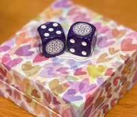 Power of Purple Pearlized Edition, Mahjong Dice to benefit the Alzheimer's Association - one pair of 16 mm dice