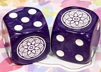 Power of Purple Pearlized Edition, Mahjong Dice to benefit the Alzheimer's Association - one pair of 16 mm dice