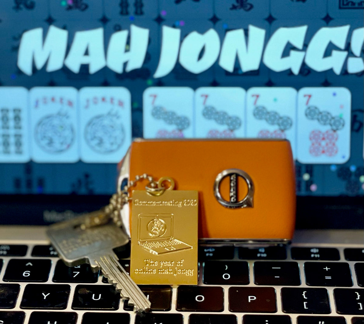 Commemorative 2020 gold plated brass Keychain Charm: Commemorating 2020 - The year of online mah jongg (Limited Run) -