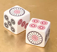 Mah Jongg Jokerless Jumbo Mahjong  - one pair of 25mm white dice with red and black