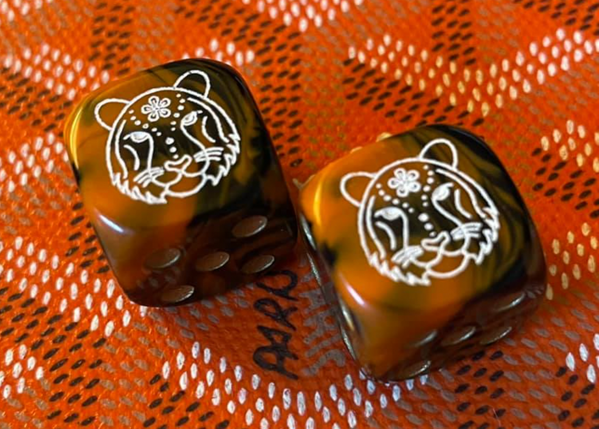 Year of the Tiger Mahjong Dice™  - one pair of 16 mm  Tiger dice