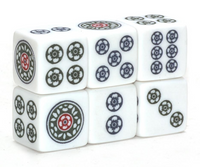 Classic Floral Jokerless Mahjong Dice™ with Green, Navy and Red Floral Dot Design