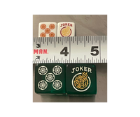Jumbo 25 mm Clear Winner - one pair of translucent green dice with white and gold