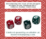 Year of the Dragon Mahjong Dice™  - one pair of Green Dragon 16 mm dice