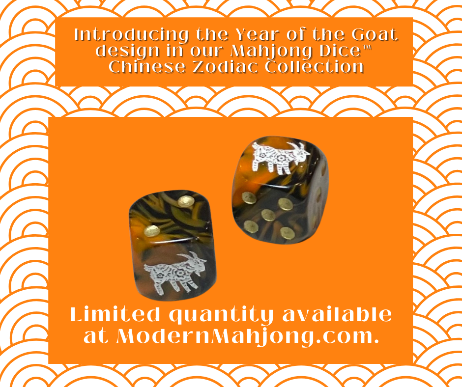 Year of the Goat Mahjong Dice™  - one pair of Goat 16 mm dice