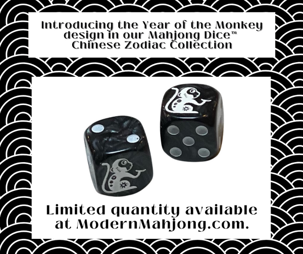 Year of the Monkey Mahjong Dice™  - one pair of Monkey 16 mm dice