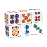 Rainbow Roll - one pair of standard size white dice with multicolors