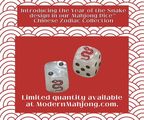 Year of the Snake Mahjong Dice™  - one pair of Snake 16 mm dice